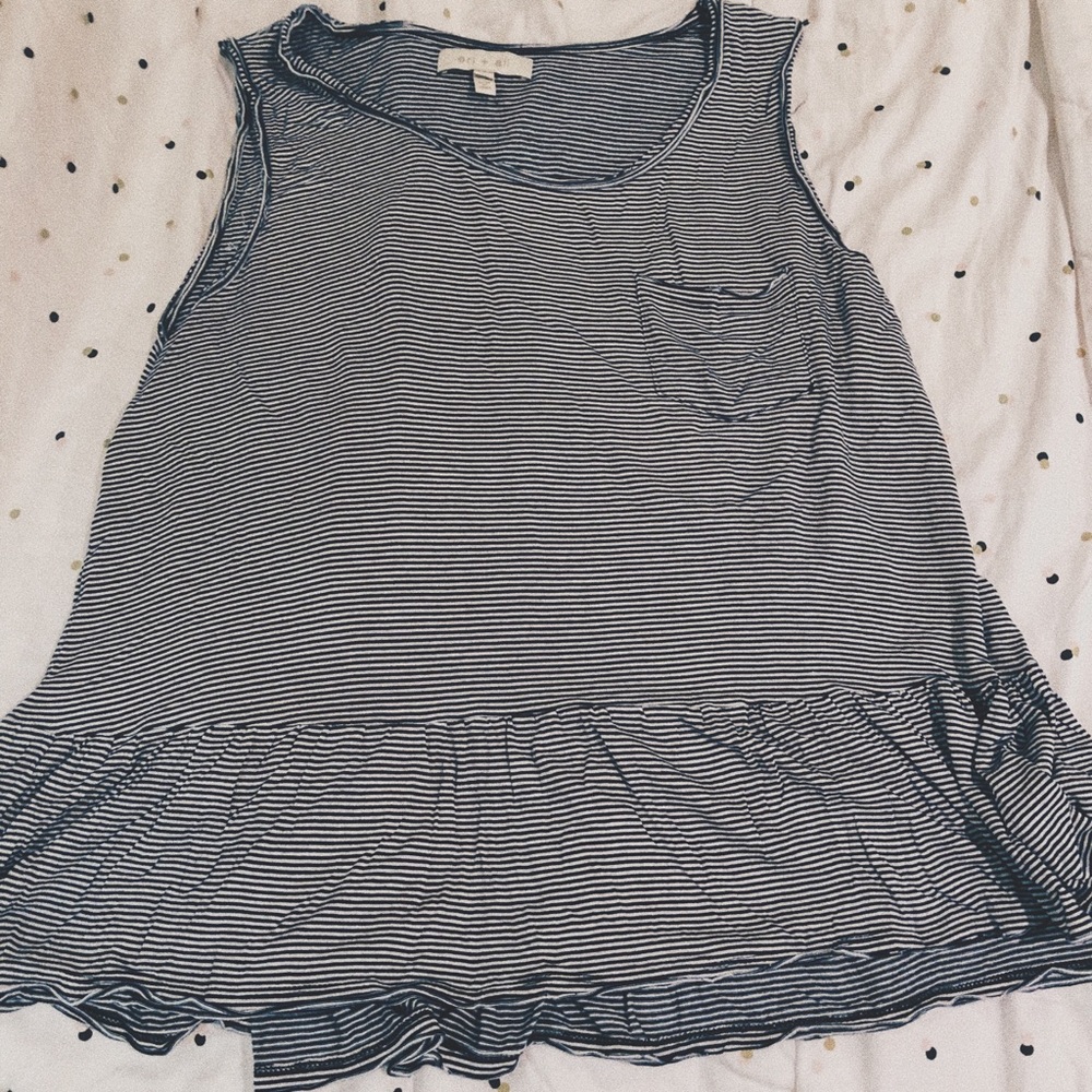 Anthropologie Striped Flare-Bottom Tank